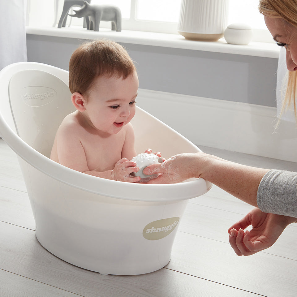 Shnuggle Bath - White With Grey Backrest
