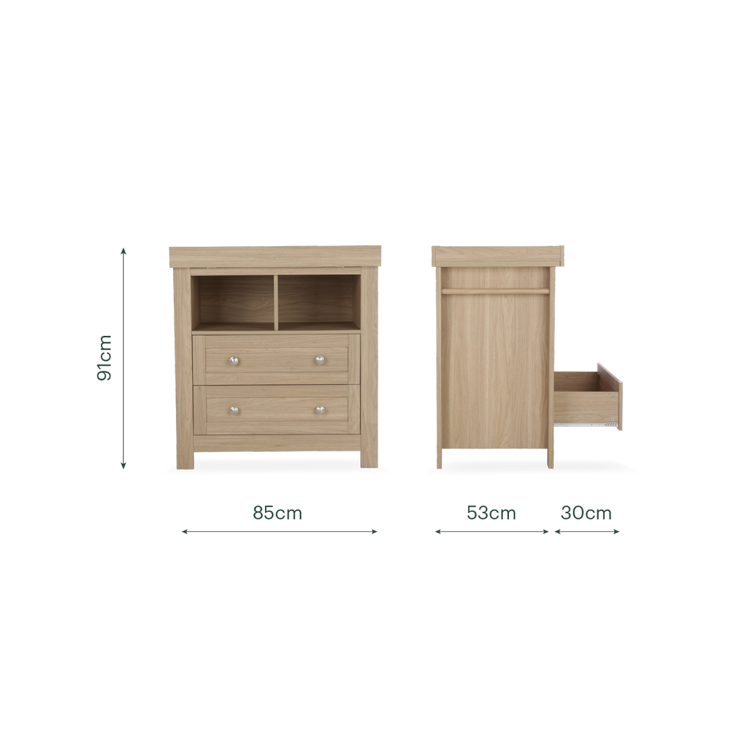 CuddleCo Burford 2 Pce Set - Oak