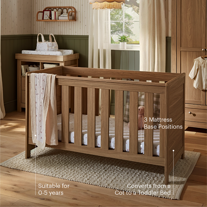 CuddleCo Burford Cot Bed - Oak