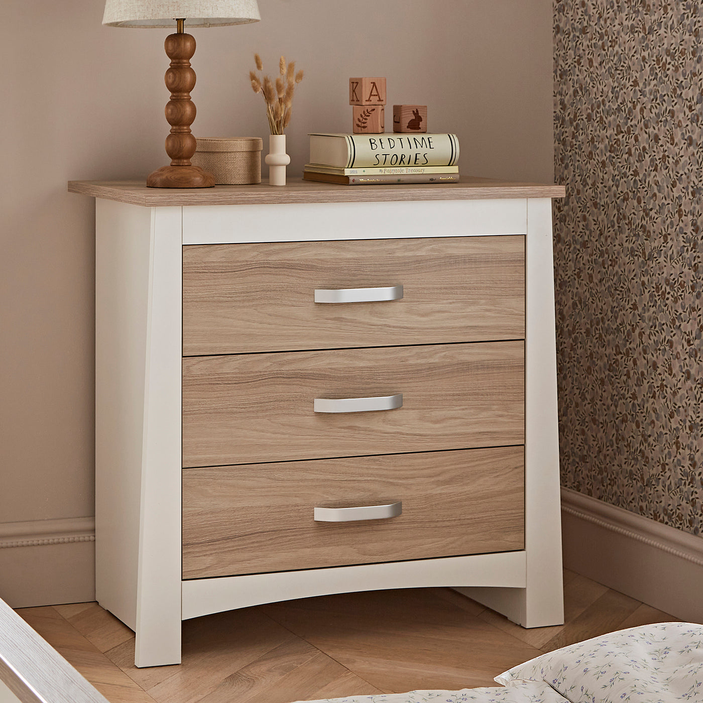 CuddleCo Ada3 Drawer Dresser - White/Ash