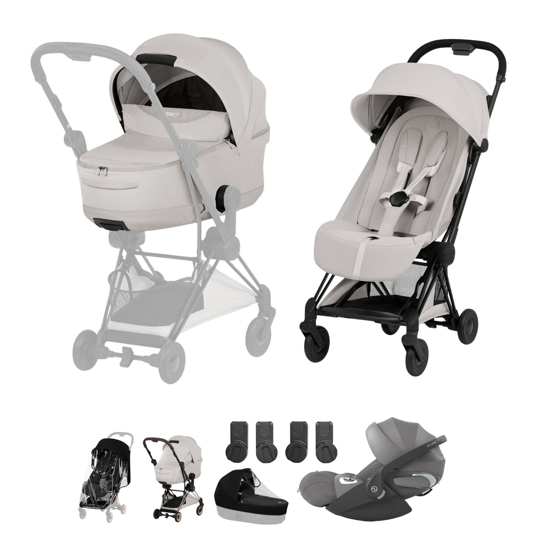 Cybex Coya Style Ultimate Bundle - City Grey with Matt Black Frame