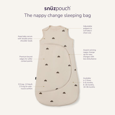 SnuzPouch Sleeping Bag 2.5 Tog (6-18 Months) - Cashmere
