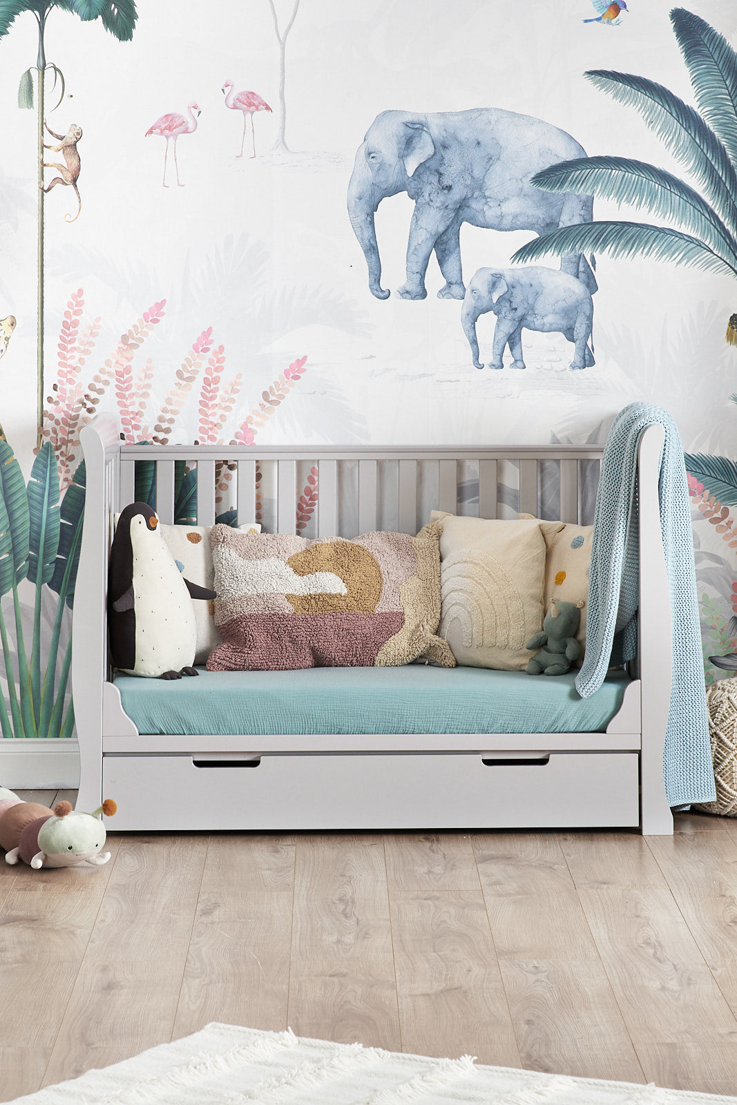 OBaby Stamford Mini Cot Bed - Warm Grey