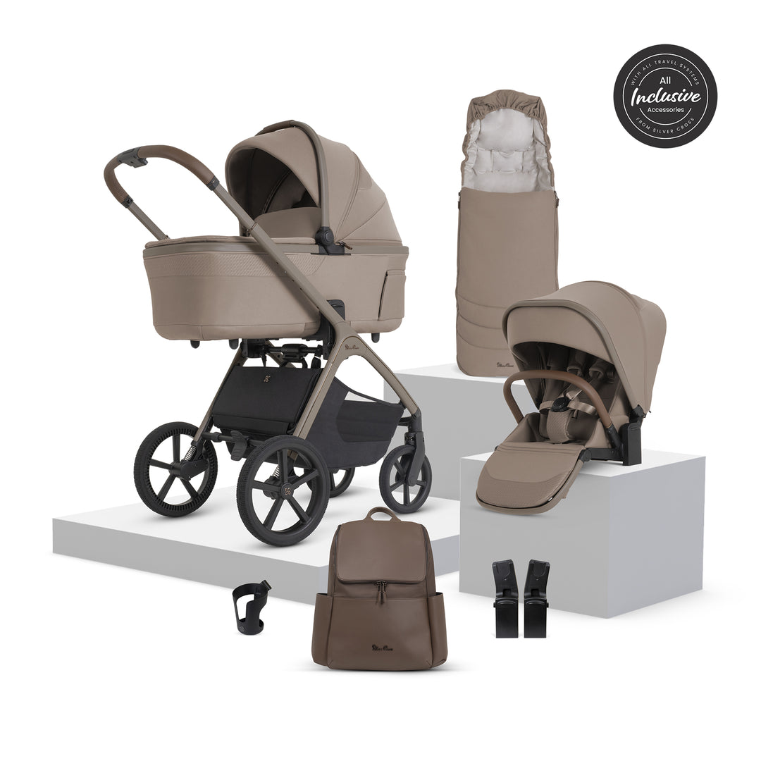 Silver Cross Cove 2 Cybex Cloud S Car Seat Bundle - Champagne