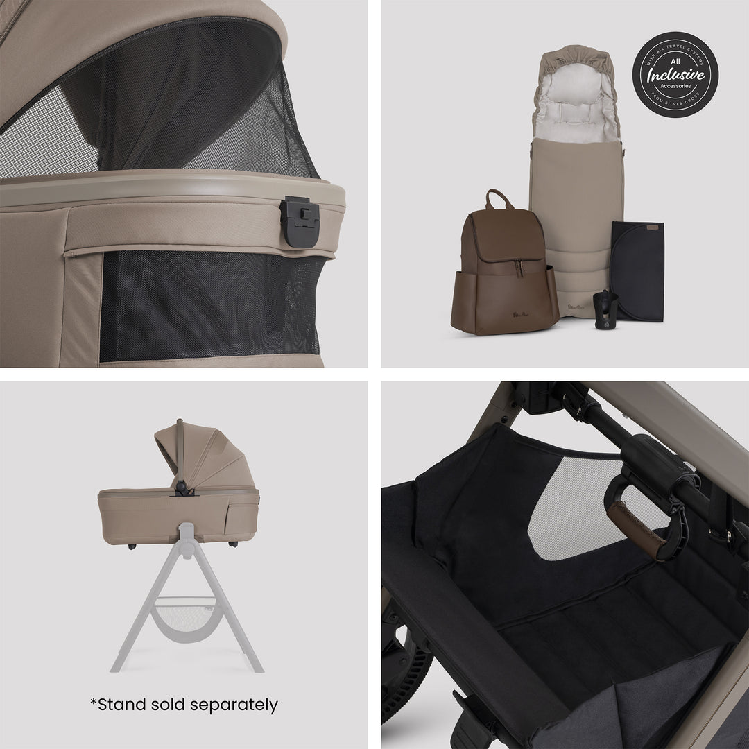 Silver Cross Cove 2 Cybex Cloud T Car Seat Bundle - Champagne