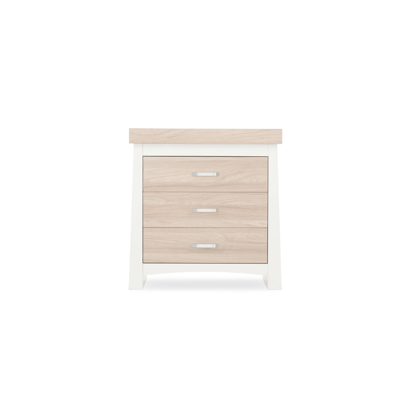 CuddleCo 3pc Set 3 Drawer Dresser, Cot Bed & Wardrobe - White/Ash