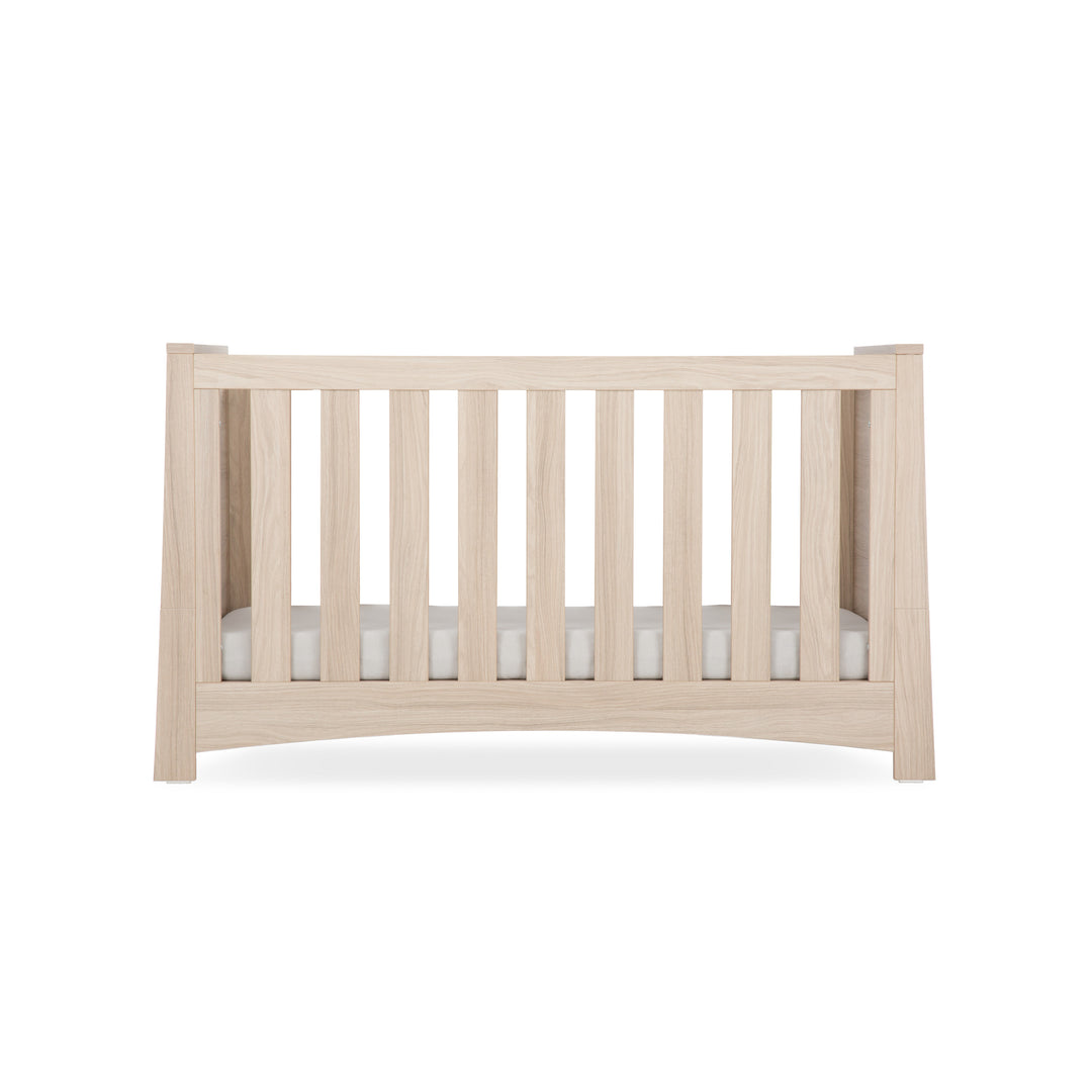 CuddleCo Isla 3pc Set 3 Drawer Dresser, Cot Bed & Wardrobe - Ash