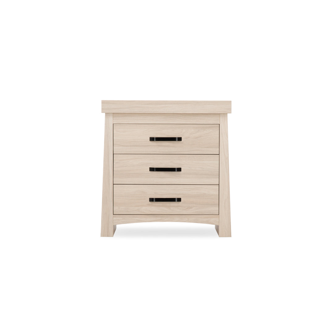 CuddleCo Isla 3pc Set 3 Drawer Dresser, Cot Bed & Wardrobe - Ash