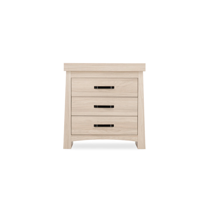 CuddleCo Isla 3pc Set 3 Drawer Dresser, Cot Bed & Wardrobe - Ash