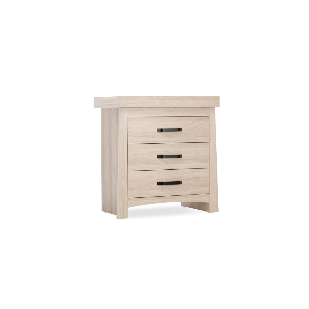 CuddleCo Isla 3pc Set 3 Drawer Dresser, Cot Bed & Wardrobe - Ash