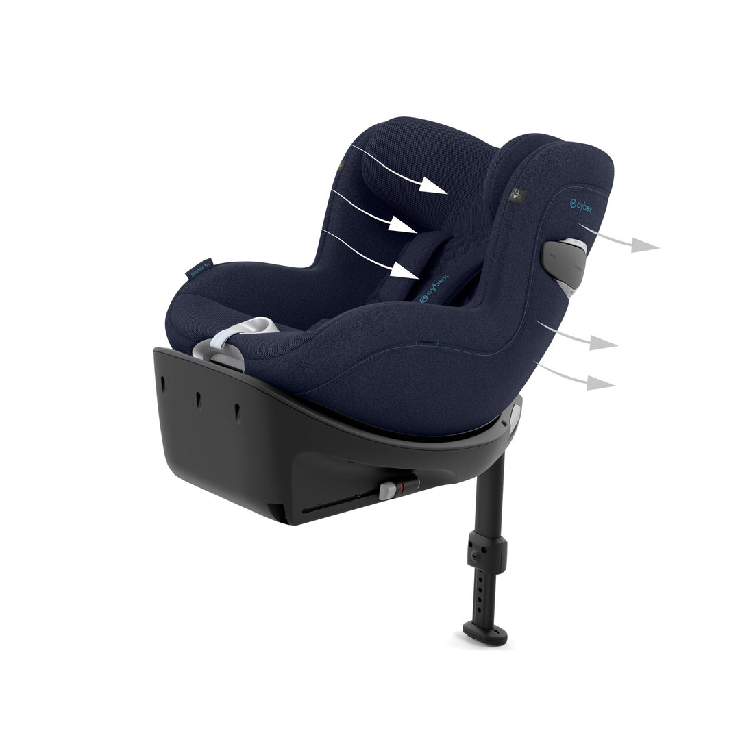 Cybex Sirona Ti i-Size 360° Car Seat with ISOFIX Base - Nautical Blue
