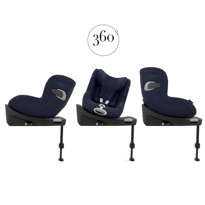 Cybex Sirona Ti i-Size 360° Car Seat with ISOFIX Base - Nautical Blue