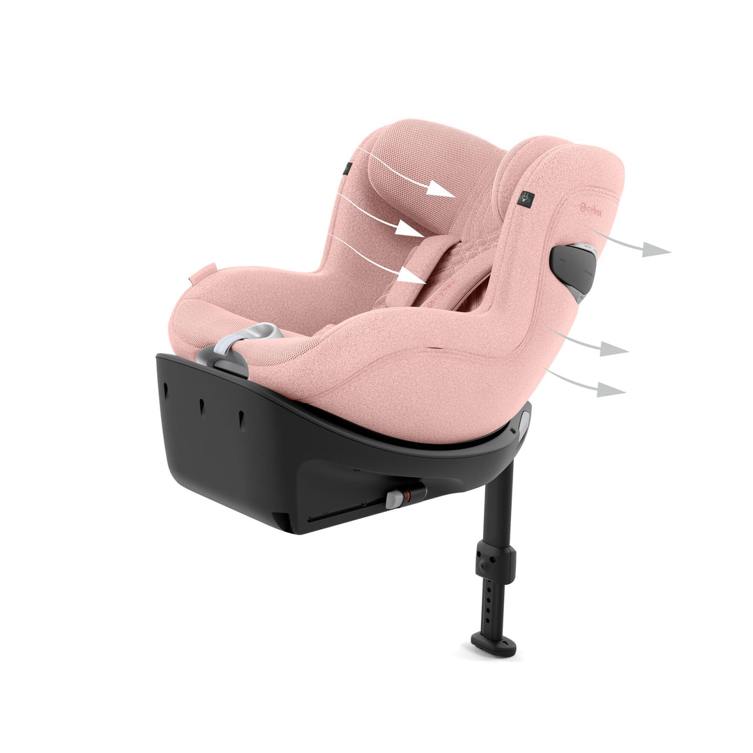 Cybex Sirona Ti i-Size 360° Car Seat with ISOFIX Base - Peach Pink