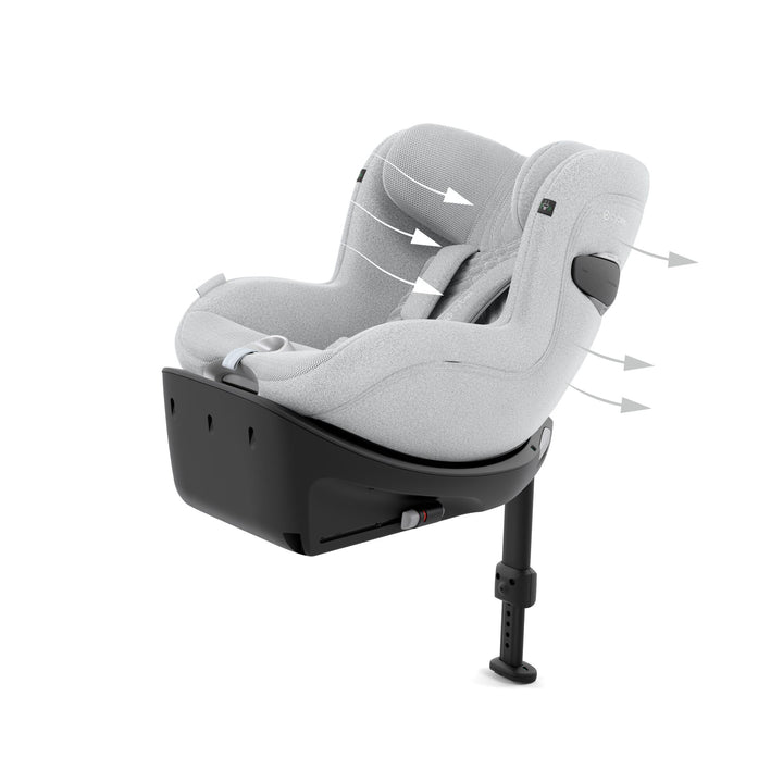 Cybex Sirona Ti i-Size 360° Car Seat with ISOFIX Base - Platinum White