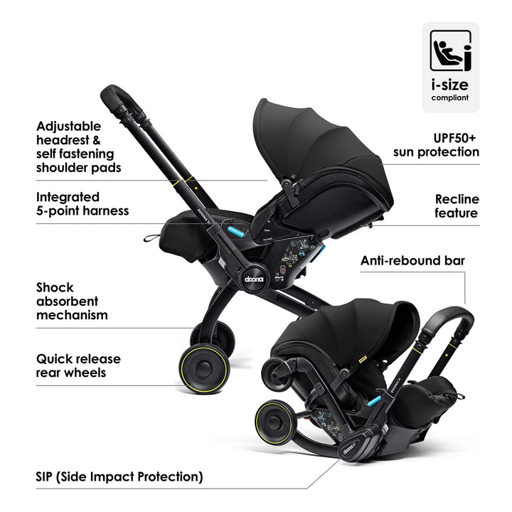 Doona X Car Seat Stroller Nitro Black