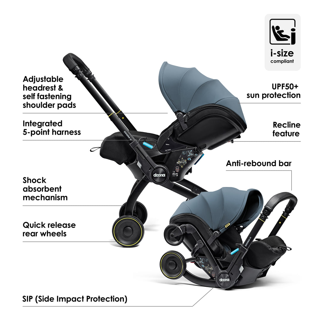 Doona X Car Seat Stroller Ocean Blue Baby Nest