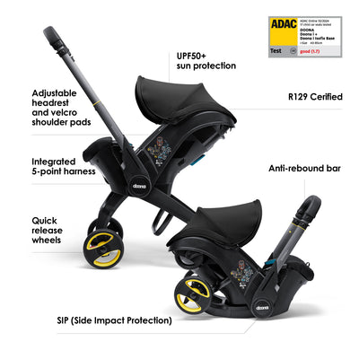 Doona X Car Seat & Stroller & Isofix Base - Nitro Black