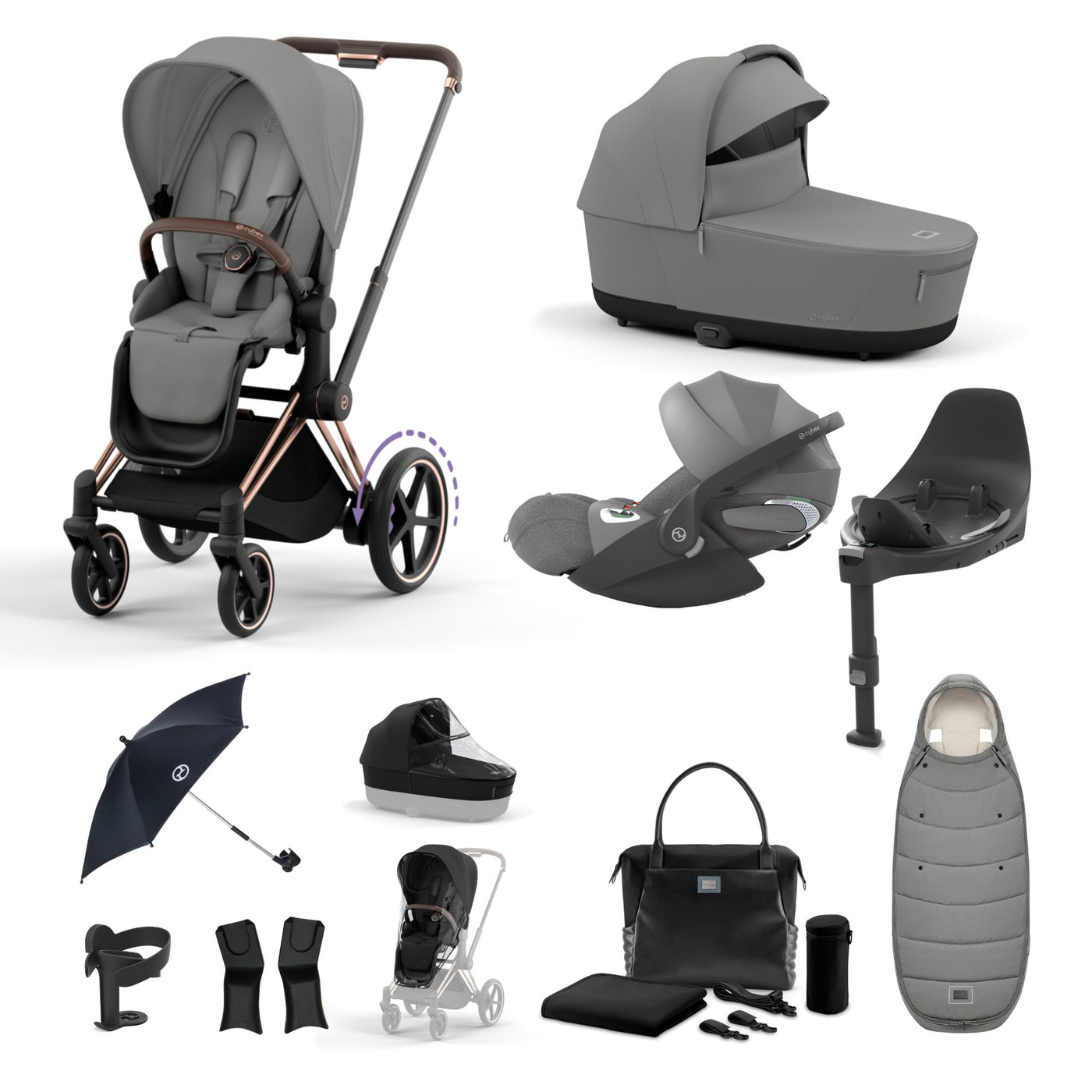 Cybex e-Priam Bundle - Mirage Grey