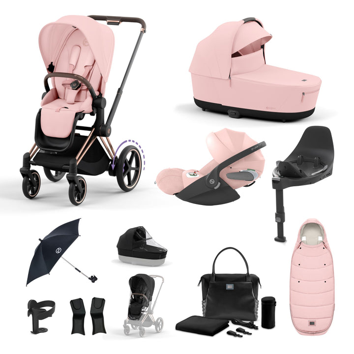 Cybex e-Priam Bundle - Peach Pink