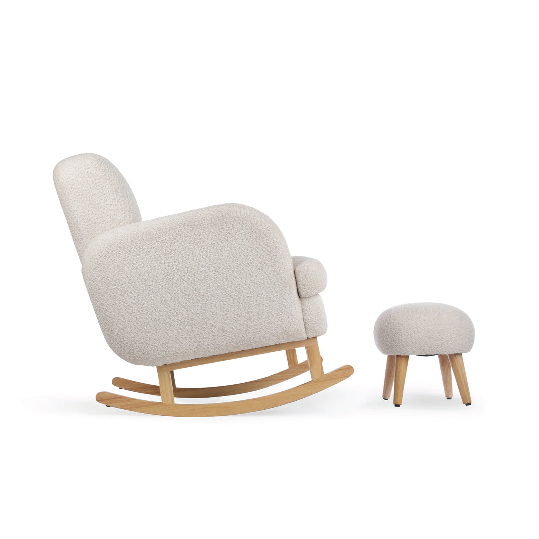 CuddleCo Etta Cuddle Chair & Footstool - Boucle Mushroom