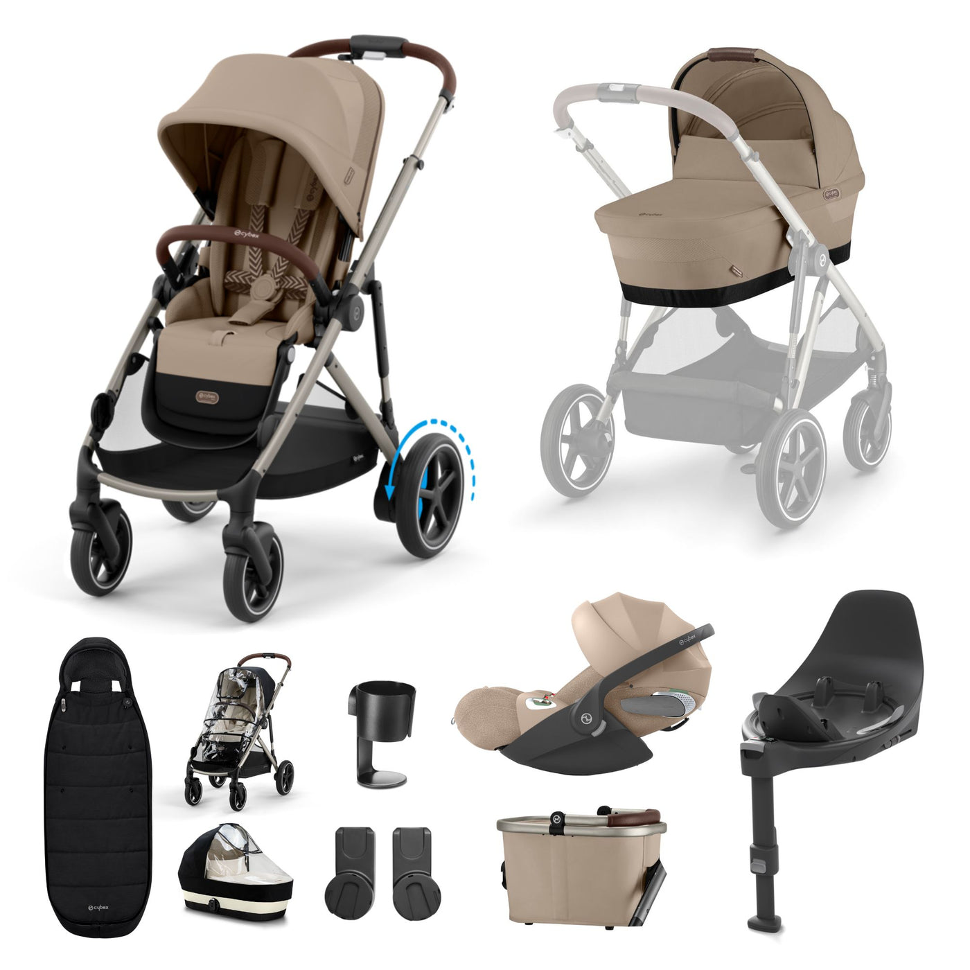 Cybex e-Gazelle S Cloud T Bundle - Almond Beige