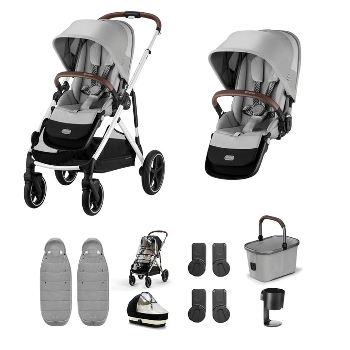 Cybex Gazelle S Twin (2 seats) Bundle - Stone Grey