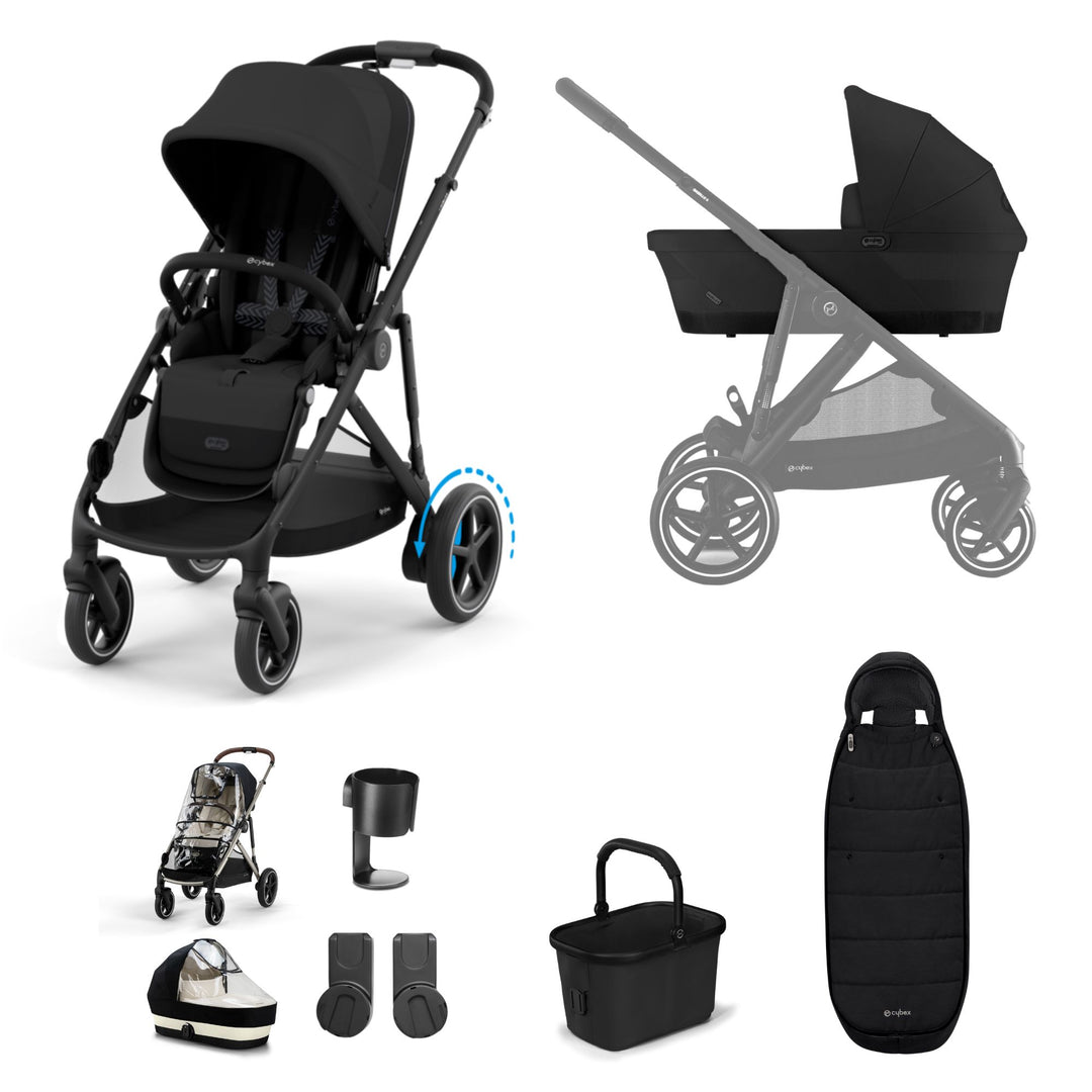 cybex gazelle deep black Cybex e-Gazelle S Essential Bundle- Moon Black – Baby Nest