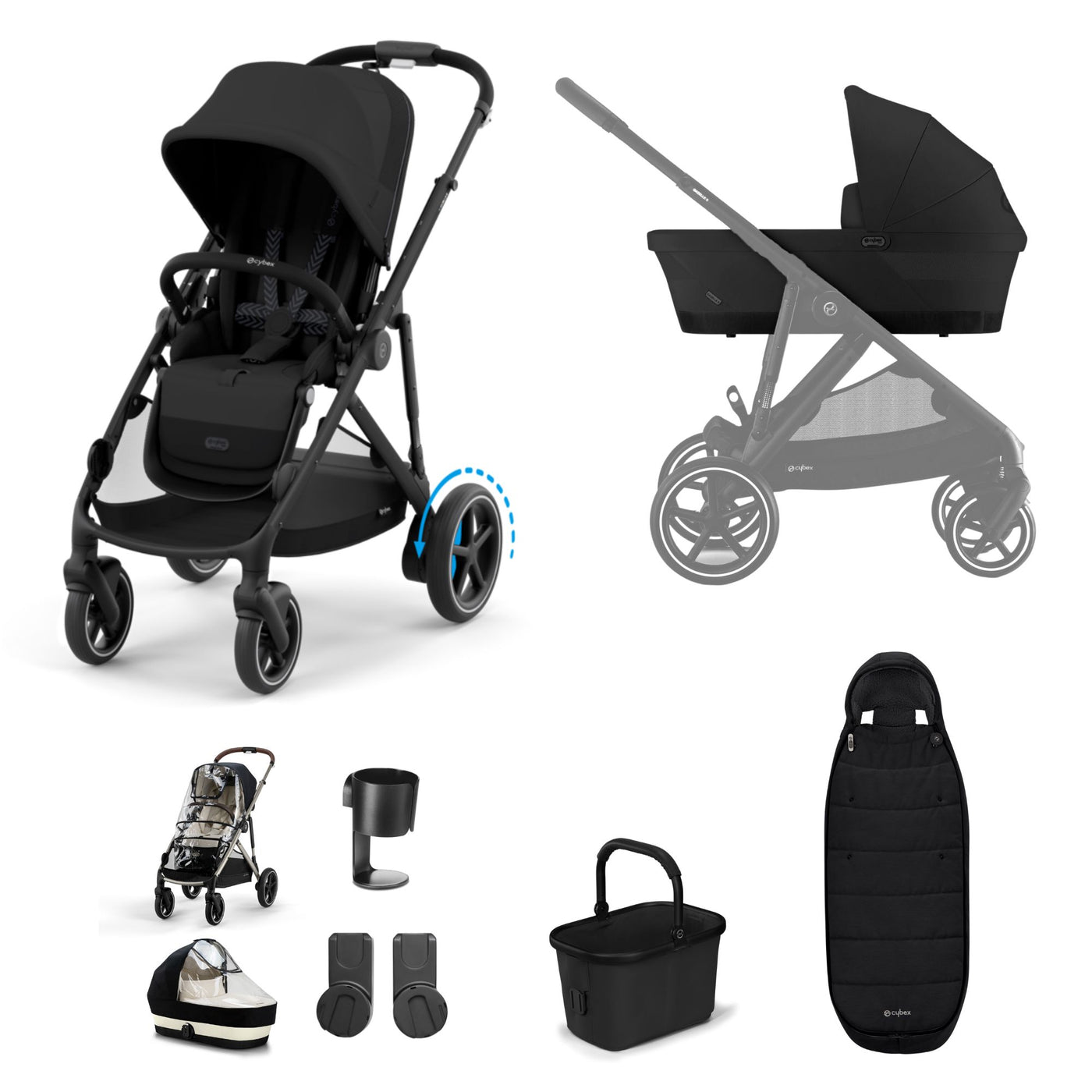 Cybex e-Gazelle S Essential Bundle- Moon Black