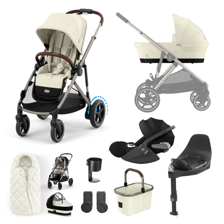 Cybex e-Gazelle S Cloud T Plus Bundle - Seashell Beige