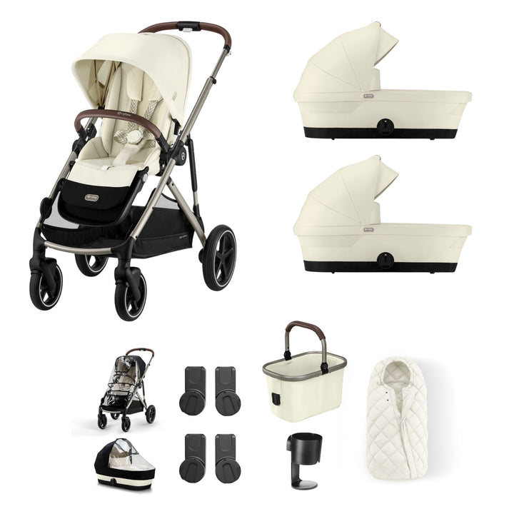 Cybex Gazelle S Twin (2 cots) Bundle - Seashell Beige