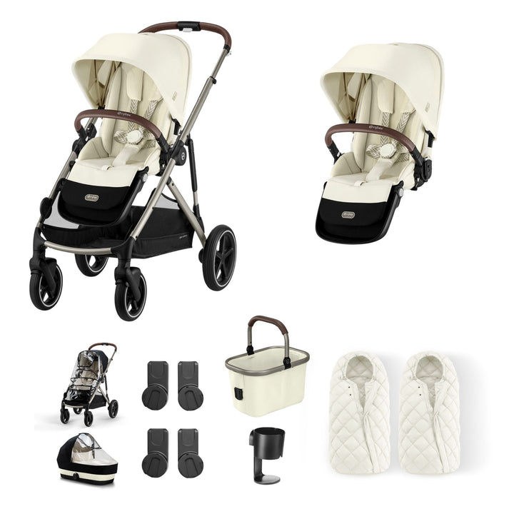 Cybex Gazelle S Twin (2 seats) Bundle - Seashell Beige