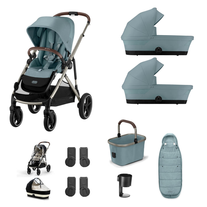 Cybex Gazelle S Twin (2 cots) Bundle - Sky Blue