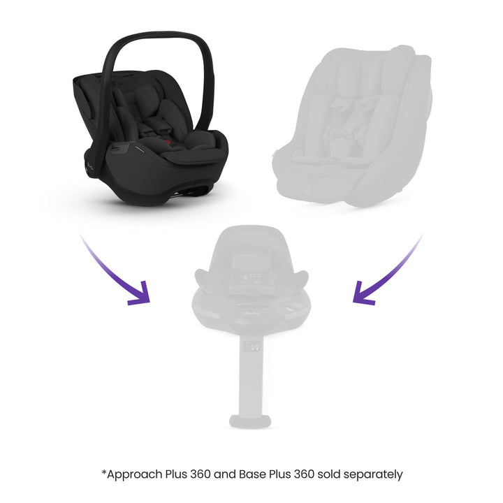 Silver Cross Glide Plus 360 Infant Car Seat and Base - Iconic Black