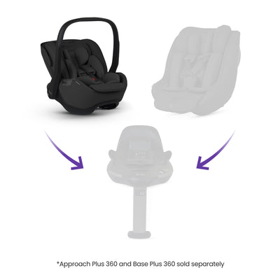 Silver Cross Glide Plus 360 Infant Car Seat and Base - Iconic Black
