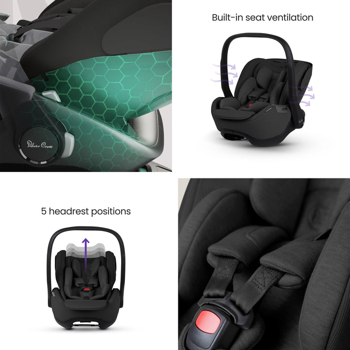 Silver Cross Glide Plus 360 Infant Car Seat and Base - Iconic Black