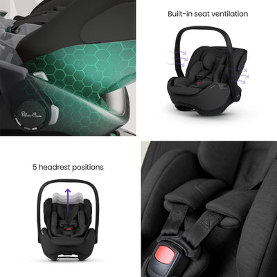 Silver Cross Glide Plus 360 Infant Car Seat and Base - Iconic Black