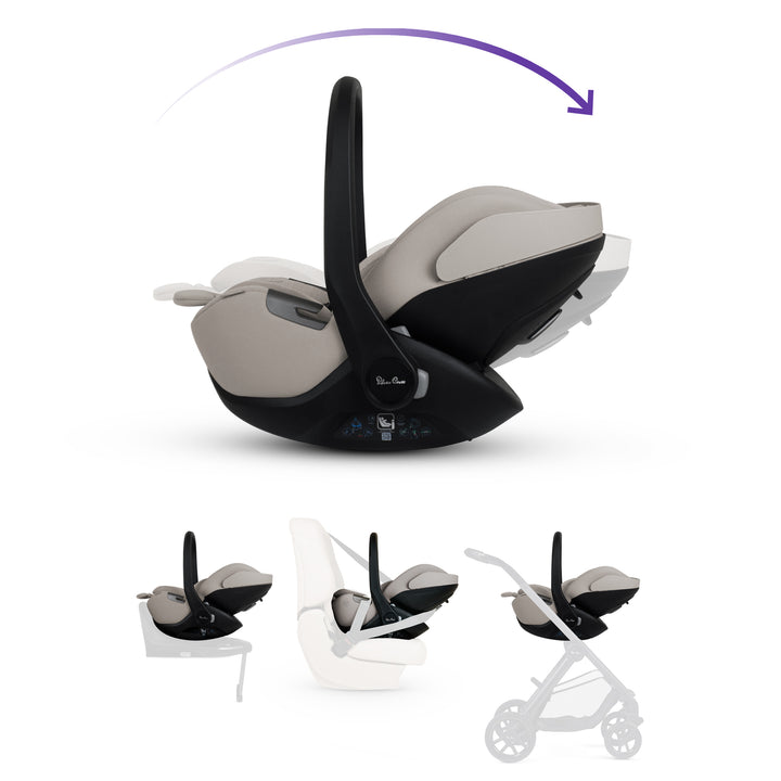 Silver Cross Glide Plus 360 Infant Car Seat and Base - Natural Taupe