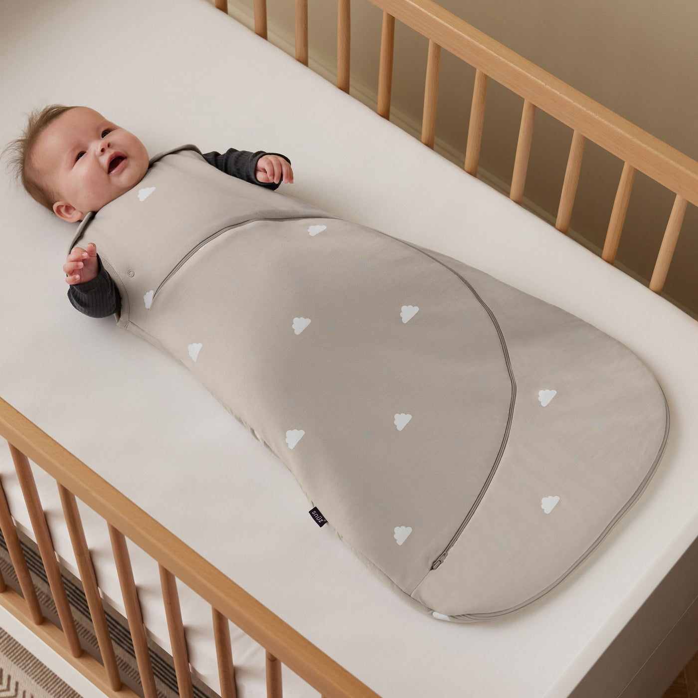 SnuzPouch Sleeping Bag 0.5 Tog (0-6 Months) - Grey Cloud