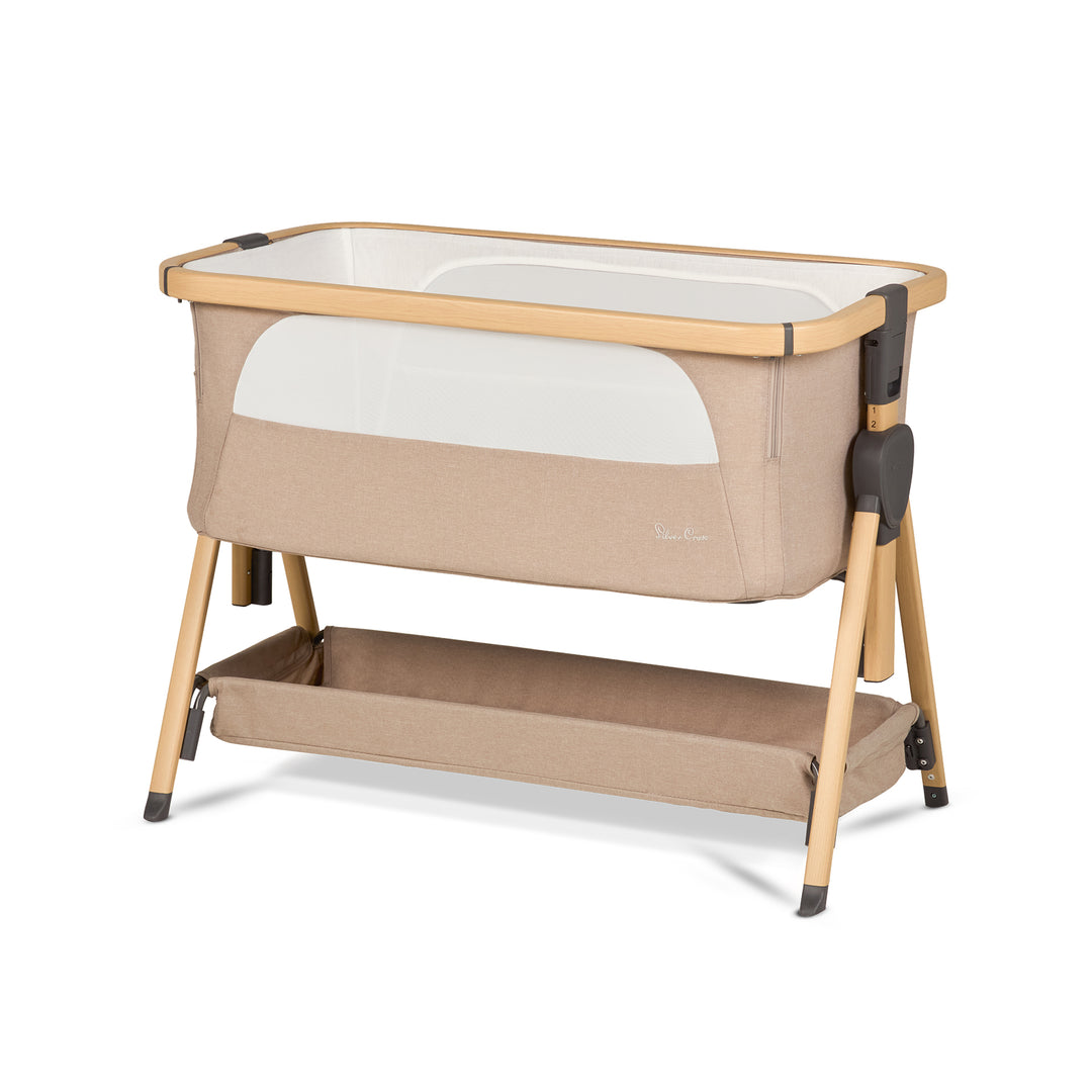 Silver Cross Lunar Co-Sleeper Bedside Crib - Oatmeal