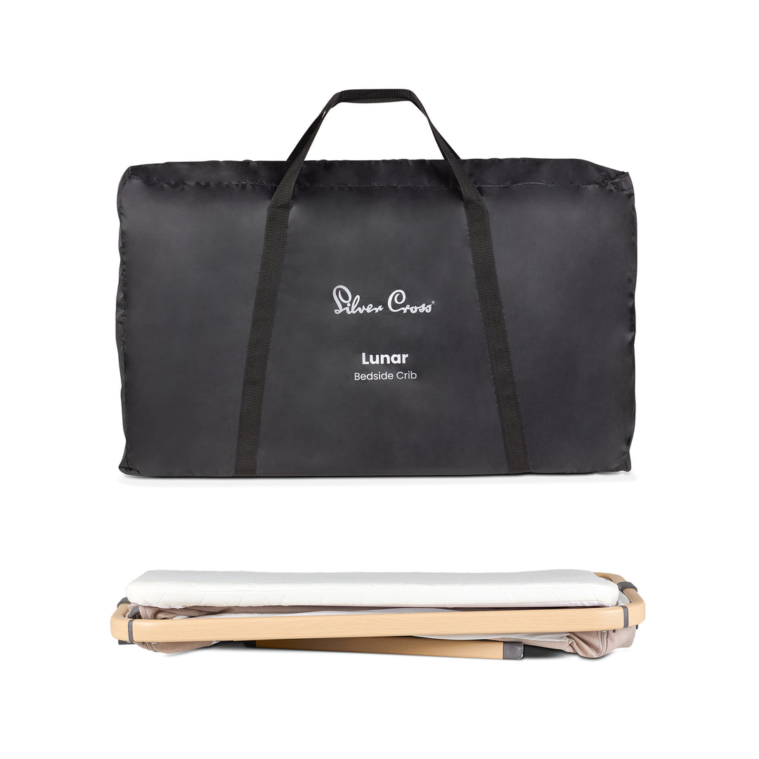 Silver Cross Lunar Co-Sleeper Bedside Crib - Oatmeal