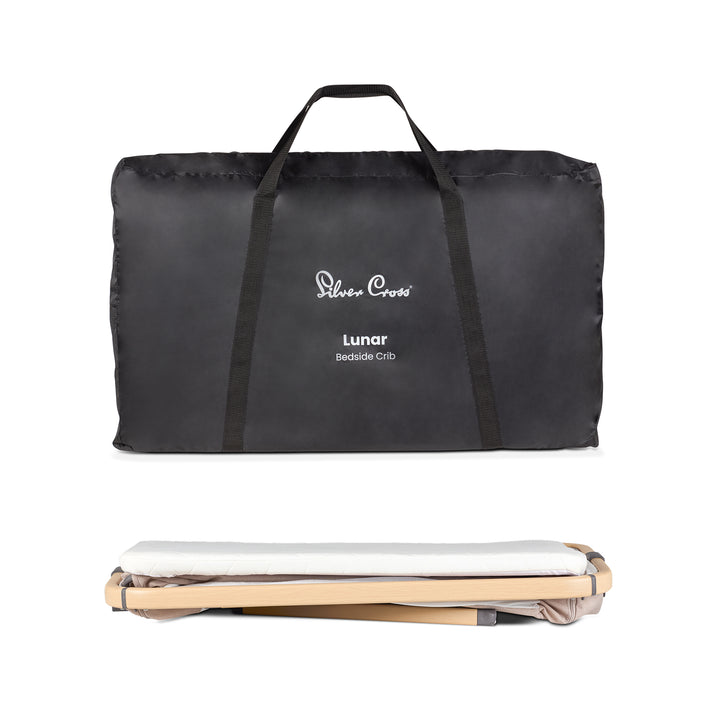 Silver Cross Lunar Co-Sleeper Bedside Crib - Oatmeal