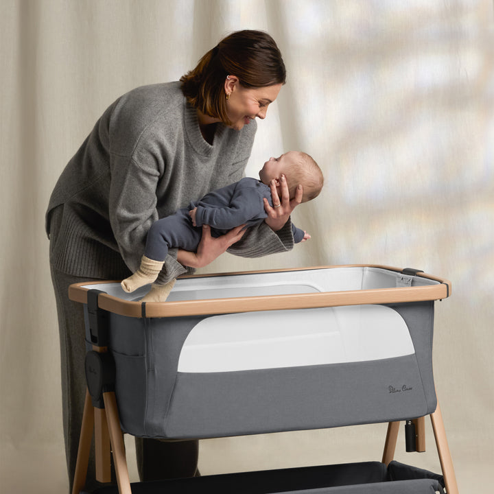 Silver Cross Lunar Co-Sleeper Bedside Crib - Whisper Grey
