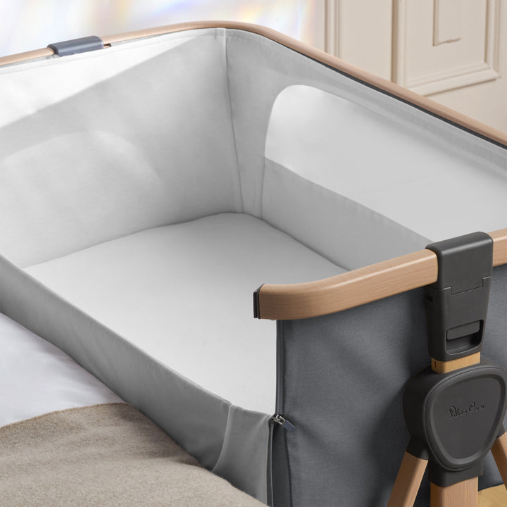 Silver Cross Lunar Co-Sleeper Bedside Crib - Whisper Grey