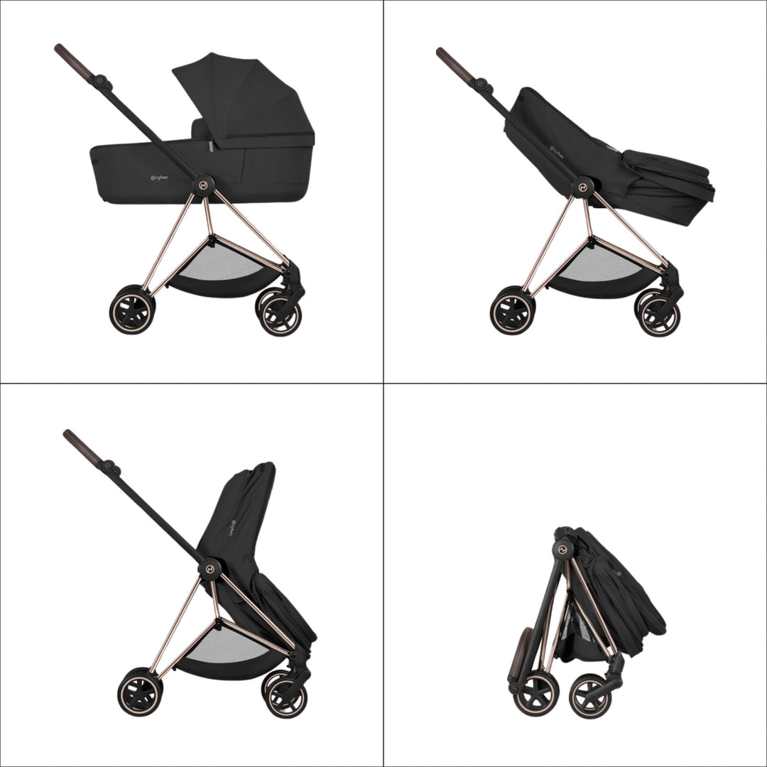 Cybex Mios Fold Cot Ultimate Travel System Bundle - Style City Grey & Matt Black Frame