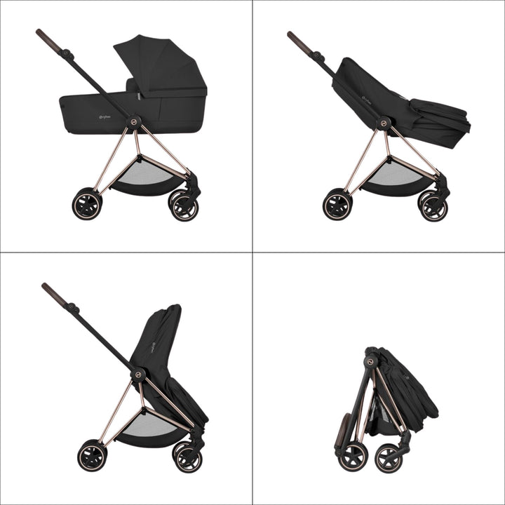 Cybex Mios Fold Cot Ultimate Travel System Bundle - Style City Grey & Matt Black Frame