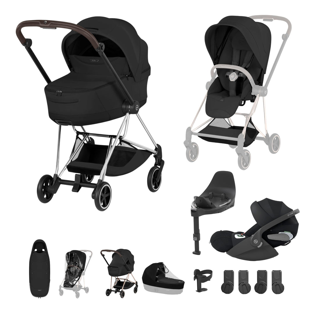 Cybex Mios Style Ultimate Accessory Bundle - Sepia Black & Chrome Brown Frame