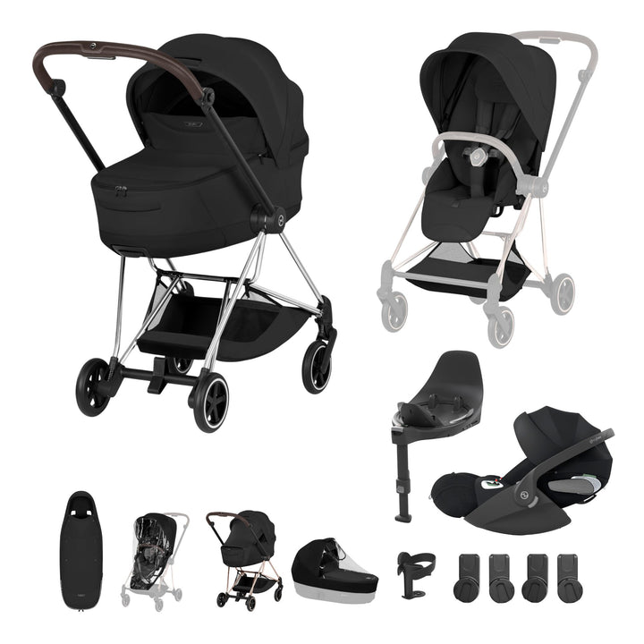 Cybex Mios Style Ultimate Accessory Bundle - Sepia Black & Chrome Brown Frame
