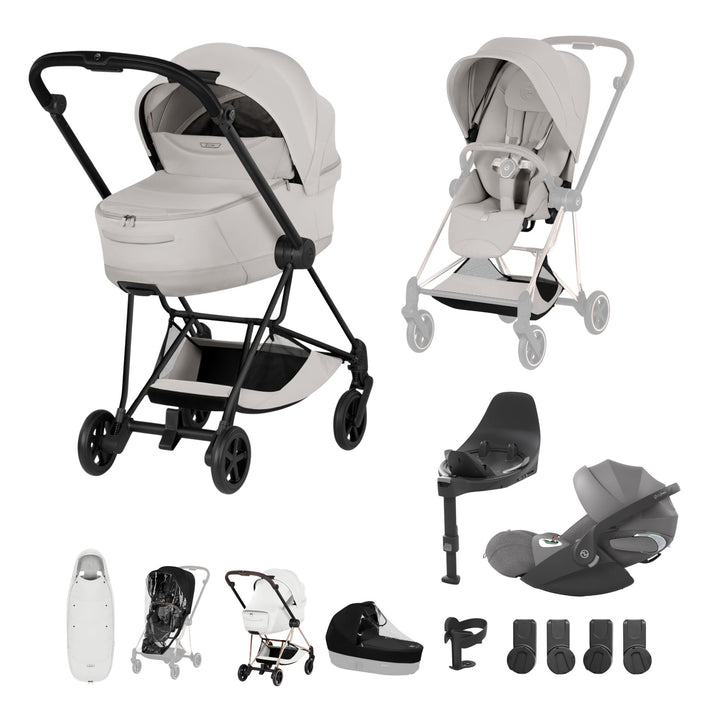 Cybex Mios Style Ultimate Accessory Bundle - City Grey & Matt Black Frame