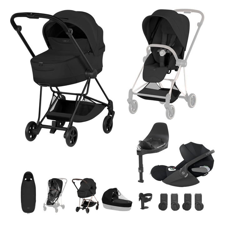 Cybex Mios Style Ultimate Accessory Bundle - Sepia Black & Matt Black Frame
