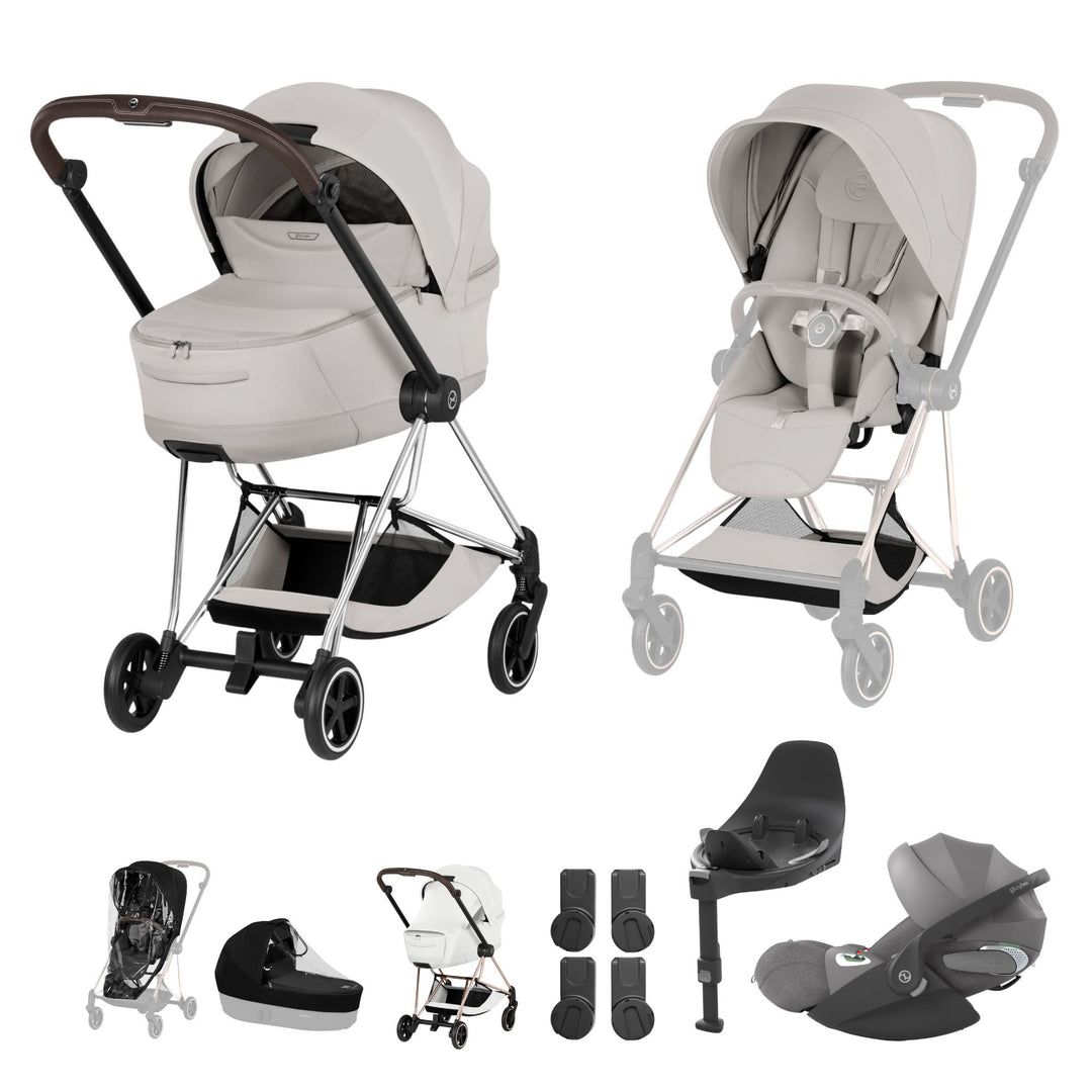 Cybex Mios Style Ultimate Bundle - City Grey & Chrome Brown Frame